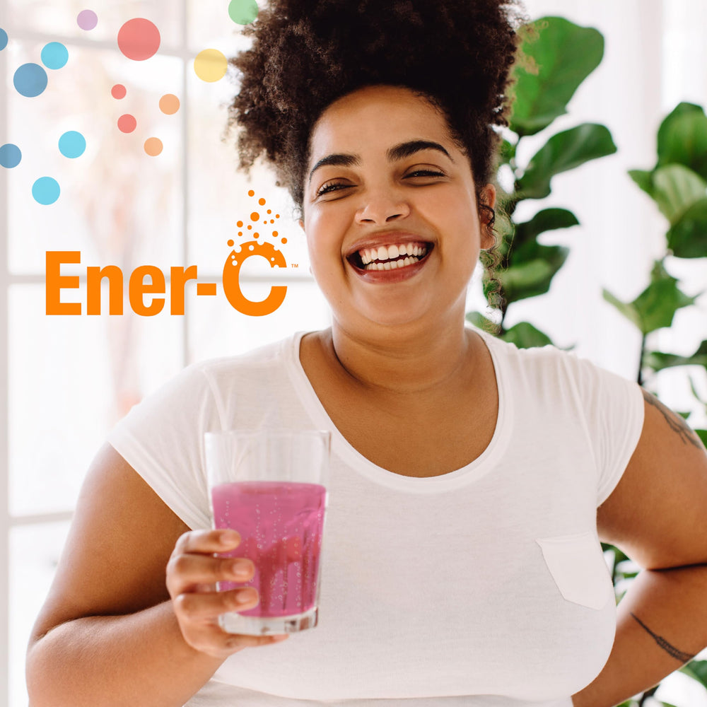 Ener-C packaging on desk ready for on-the-go use.