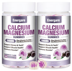 Energare calcium magnesium zinc gummies bottle front showing packaging and branding for bone support