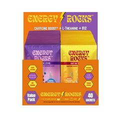 Energy Rocks popping candy packet on the go for quick focus