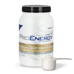 EnergyFirst whey isolate bottle showcases premium protein for lean muscle support.