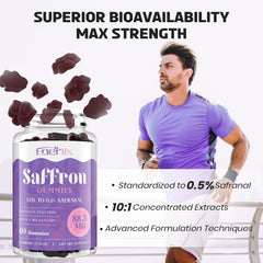 Enerlix Saffron Gummies ingredient panel features magnesium glycinate and botanicals