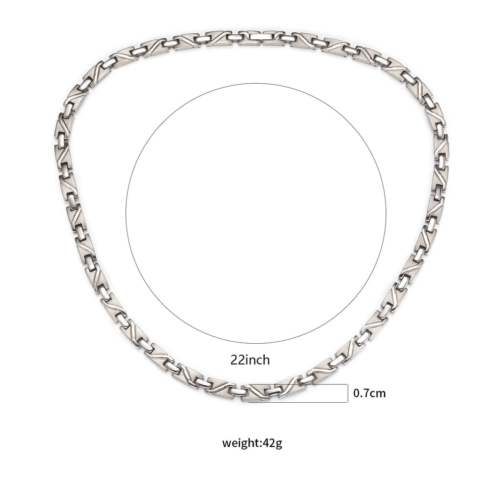 EnerMagiX necklace back panel with magnets, germanium powder and infrared tech detail.