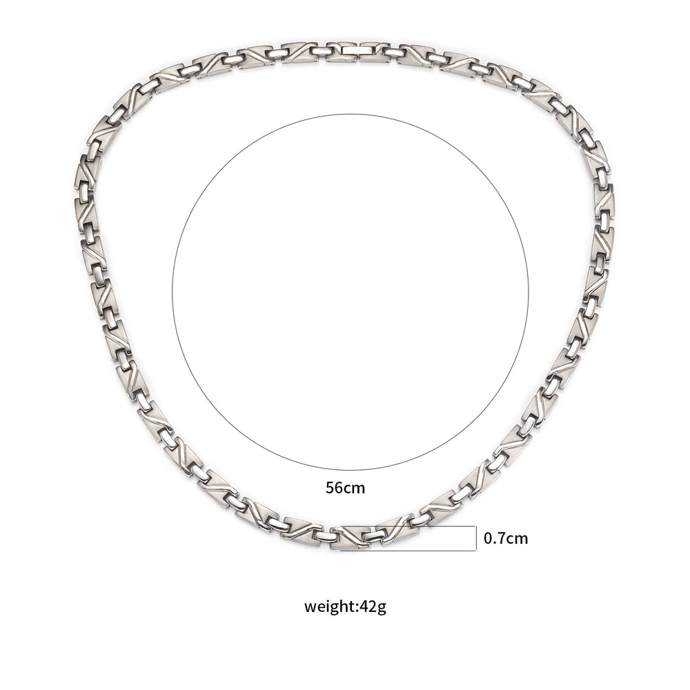 EnerMagiX necklace close-up magnet highlights hidden magnets and modern minimalist design