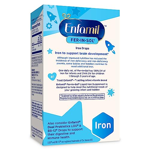 Enfamil Fer-in-Sol 50 mL bottle supports multiple daily uses.