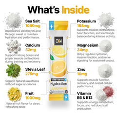 Engineered Nutrition lemonade electrolyte in a glass highlighting clean flavor and zero calories