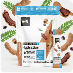 Engineered Nutrition tamarind electrolyte packet close-up showing tangy sugar-free hydration