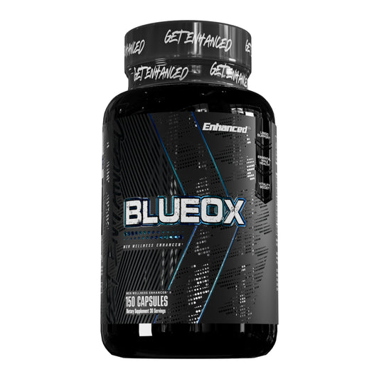 Enhanced Blue Ox bottle front view for daily energy support
