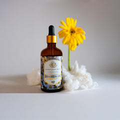 Enhanced Essentials Chamomile oil dropper enables accurate dosing for diffusers and skincare.