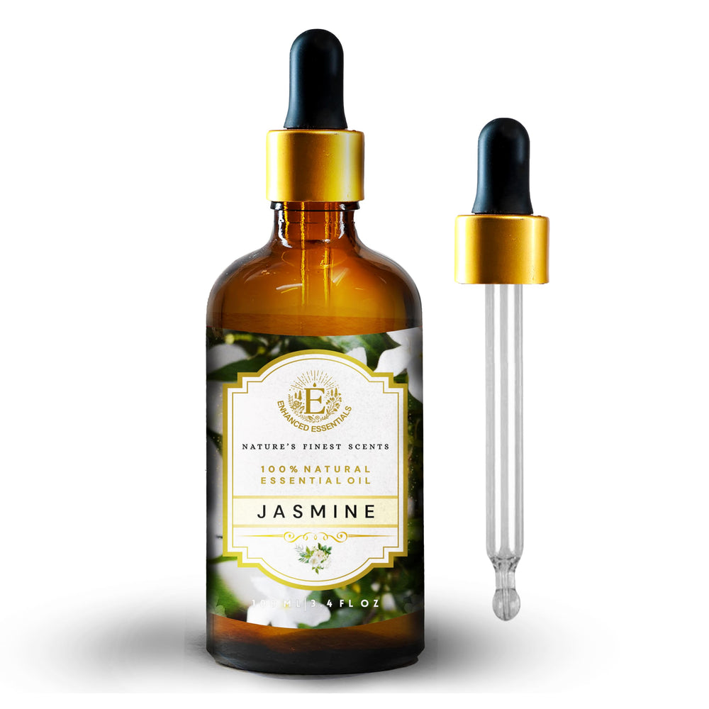 Jasmine essential oil scenting handmade candles for aroma.