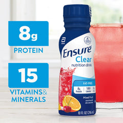 Ensure Clear Blueberry Pomegranate label shows 15 vitamins and minerals