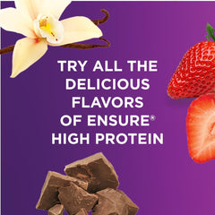 Close-up of Ensure High Protein label panel with calcium and vitamin D