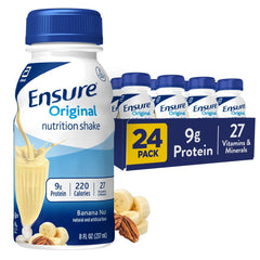 Ensure Original Banana Nut shake bottle shows the nutrition panel for balanced nourishment