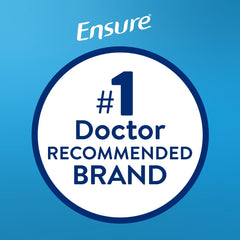Certifications for gluten-free, kosher, and halal visible on Ensure Original Vanilla packaging.