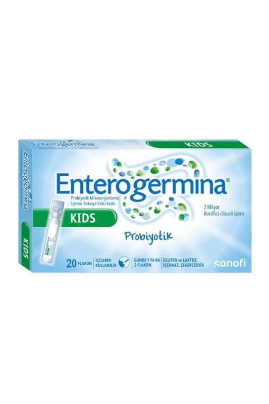 Enterogermina Kids 20-flakon bottle for convenient daily probiotic use