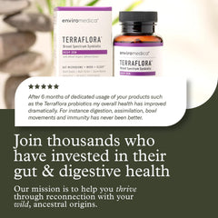 Enviromedica Terraflora Deep Zen label detail highlights organic saffron and probiotic synergy.