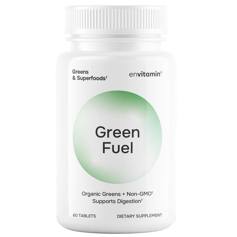 Envitamin Green Fuel bottle front view for daily greens on the go