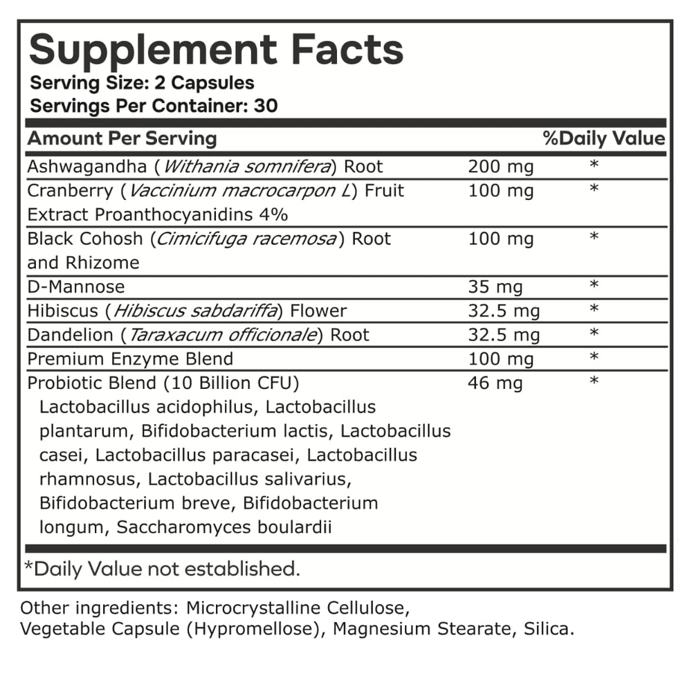 envitamin Probiotic for Women Balance hibiscus and herbs scene with refreshing herbal notes.