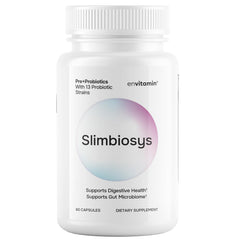 Envitamin Slimbiosys bottle front with capsules for daily gut support