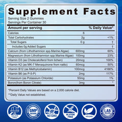 Vitamin D3, K2, and magnesium blend supports calcium absorption.