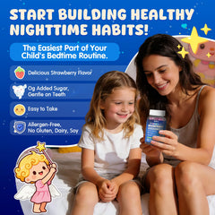 EnvyCure child taking gummy image depicts simple, enjoyable bedtime habit.