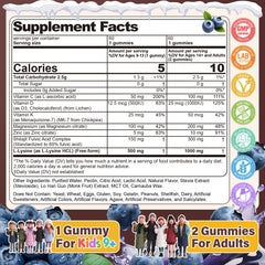 EnvyCure L-Lysine Gummies for kids 9+ dosing panel