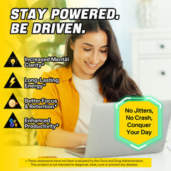 Open bottle of EnvyCure Neuro-Balanced Energy Gummies highlights on-the-go usability