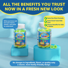 EnvyCure Sea Moss Elderberry Gummies packaging for family usage