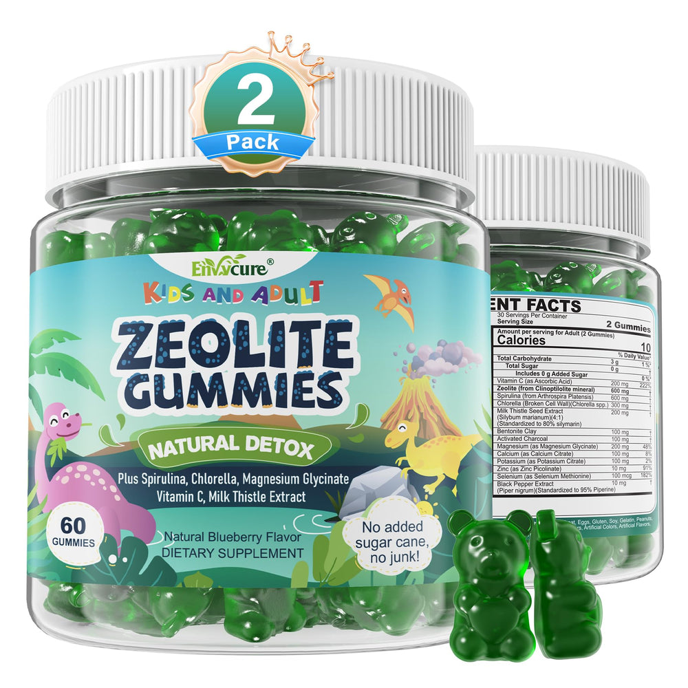 EnvyCure Zeolite Detox Gummies bottle, a family-friendly daily wellness option.