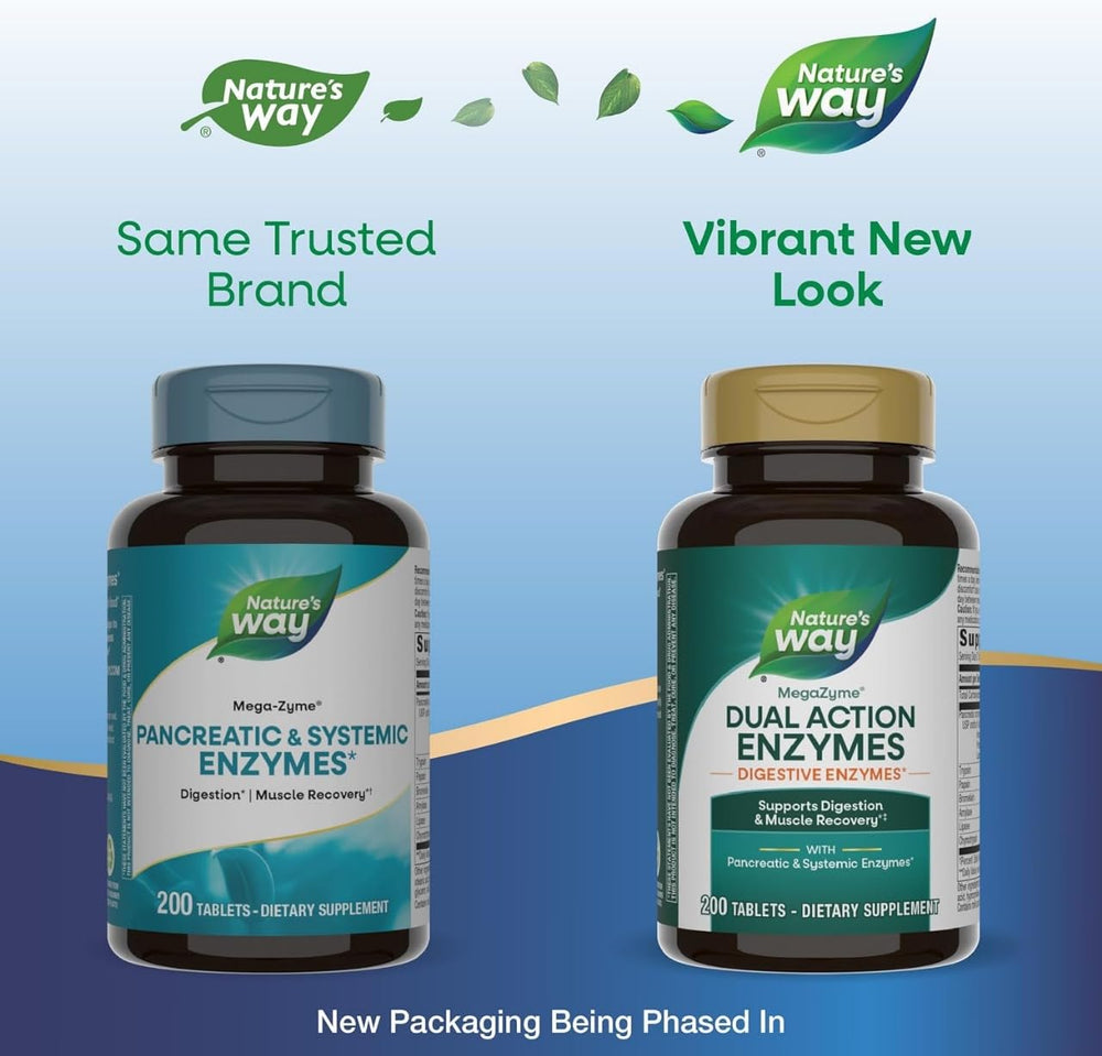 Front label of Mega-zyme highlighting enzyme formula for daily wellness