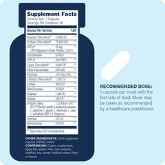 Enzyme Science Critical Digestion capsule close-up highlighting probiotic blend for gut support.
