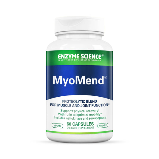 Enzyme Science Myomend bottle front highlights branding for muscle and joint support.