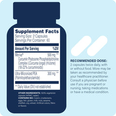 Close-up of Enzyme Science capsules showing PEA and turmeric blend for nervous system support.
