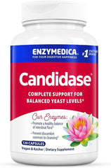 Enzymedica Candidase bottle close-up highlighting gentle cleansing support
