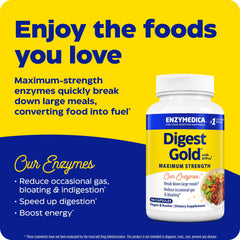 Enzymedica Digest Gold ATPro label detail highlighting natural enzyme blend.