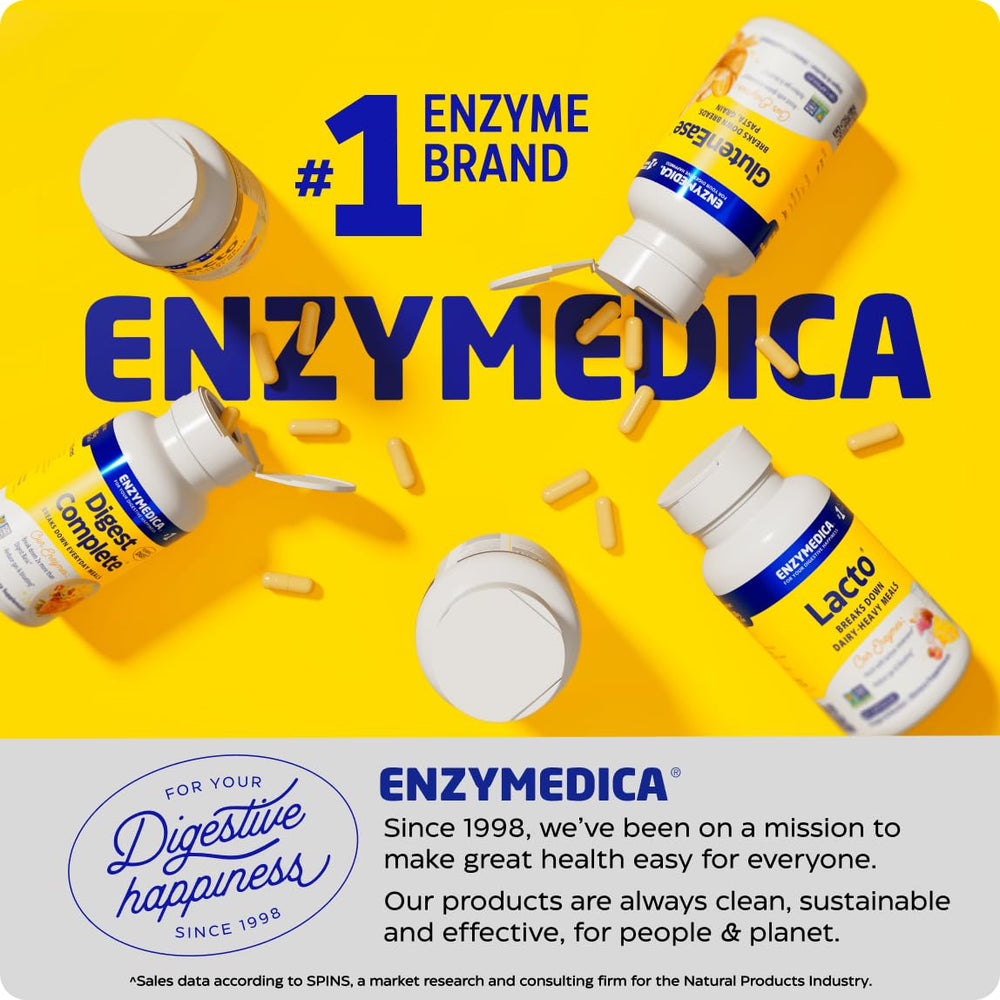 Daily digestive support with Enzymedica chewables for energy and comfort.