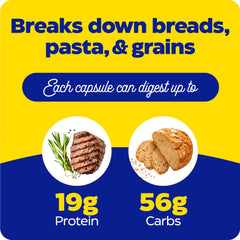 Packaging display of GlutenEase showing vegan and kosher status