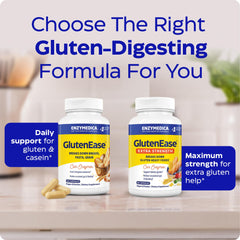 Shelf-stable GlutenEase bottle on pantry shelf