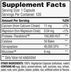Enzymedica Immune Defense bottle back reveals ingredients and usage guidance