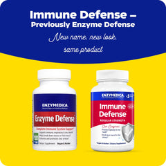 Enzymedica Immune Defense capsules pack highlights convenient daily immune support
