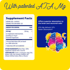 Enzymedica Magnesium Mind gluten-free dairy-free icon communicates clean label.