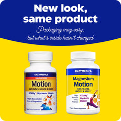 Enzymedica Magnesium Motion packaging and back panel information