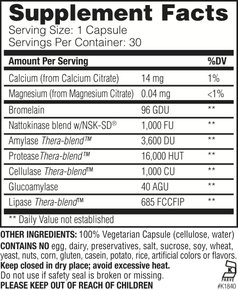 NSK-SD nattokinase label close-up highlighting key ingredient