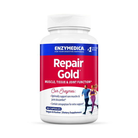 Enzymedica Repair Gold bottle with capsules supporting joint comfort and recovery