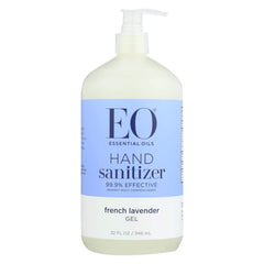 EO Lavender hand sanitizer bottle for on-the-go disinfection with a subtle lavender aroma.