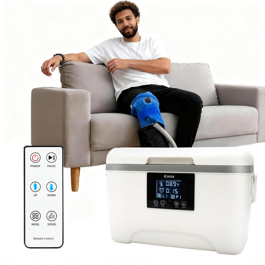 EONIX cold therapy machine front view for knee recovery and comfort.