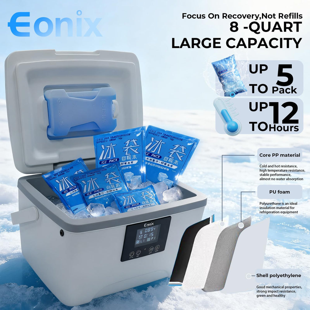 EONIX remote control enables timer and flow adjustments for personalized sessions.
