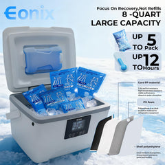 EONIX remote control enables timer and flow adjustments for personalized sessions.