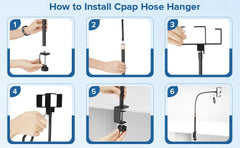 EonRivet CPAP hose holder easy clip-on install on nightstand