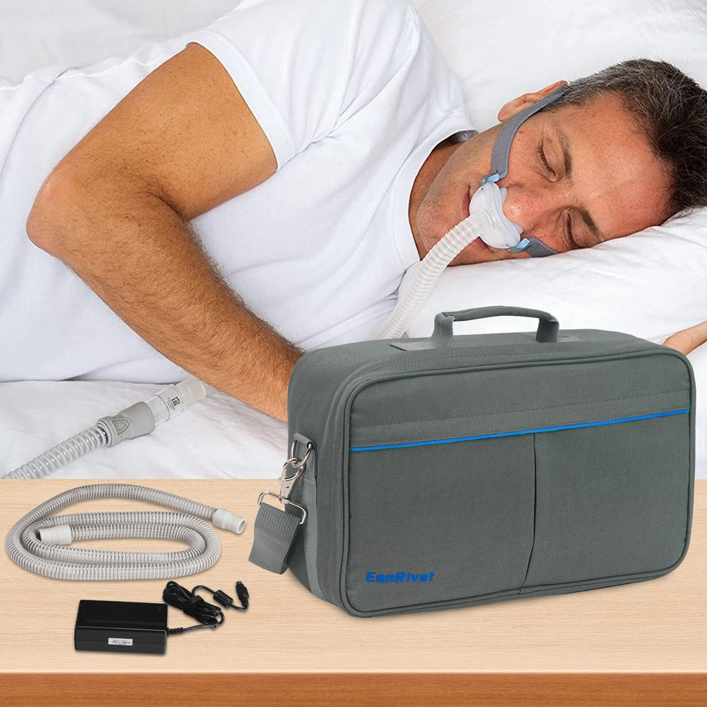 EonRivet CPAP bag back sleeve sliding over luggage handle
