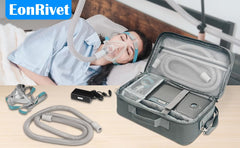 EonRivet durable CPAP bag featuring water-resistant fabric and reinforced stitching